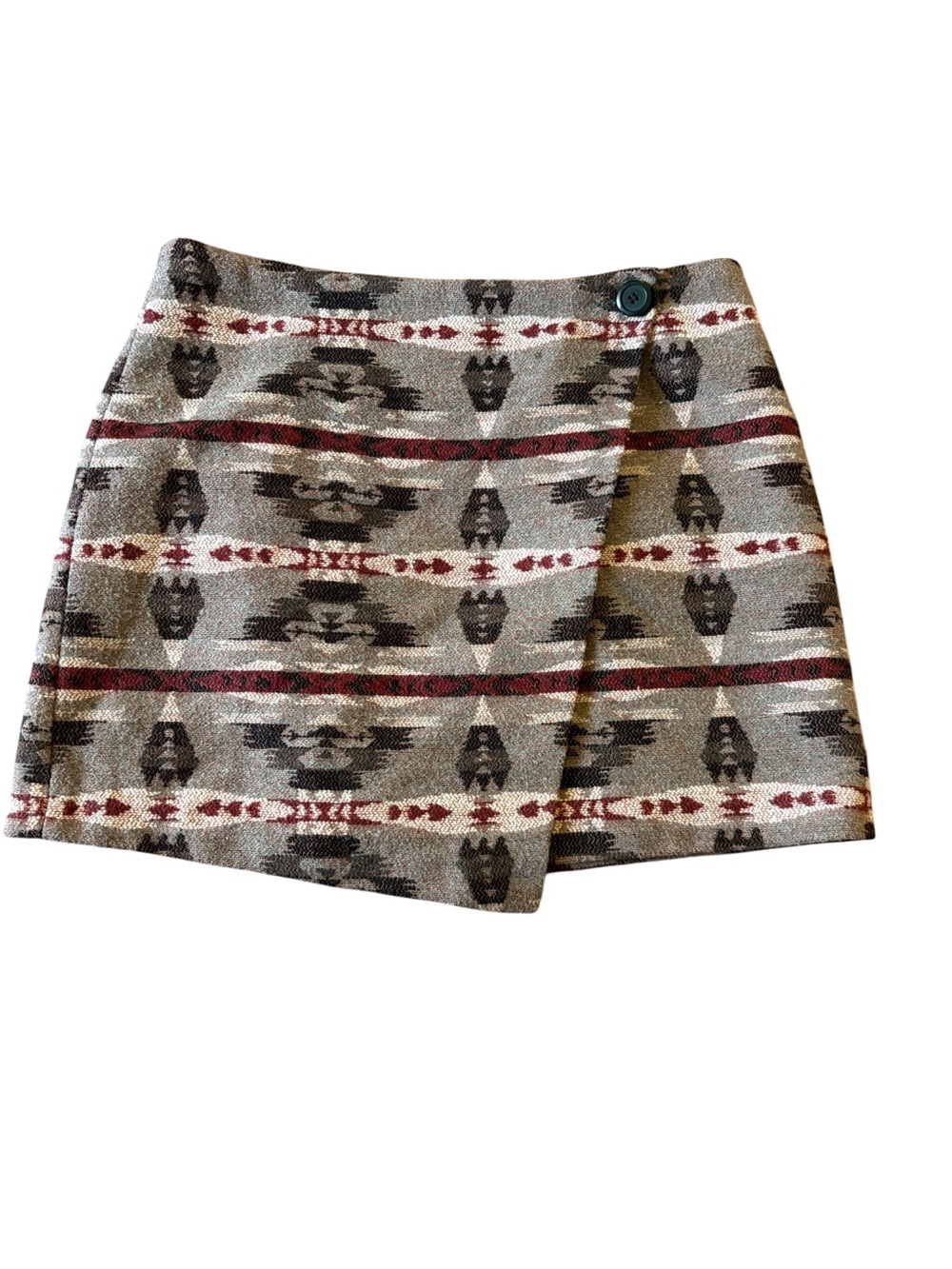 BB Dakota Southwestern Blanket Print Wrap Mini Skirt Size 4 Boho Western